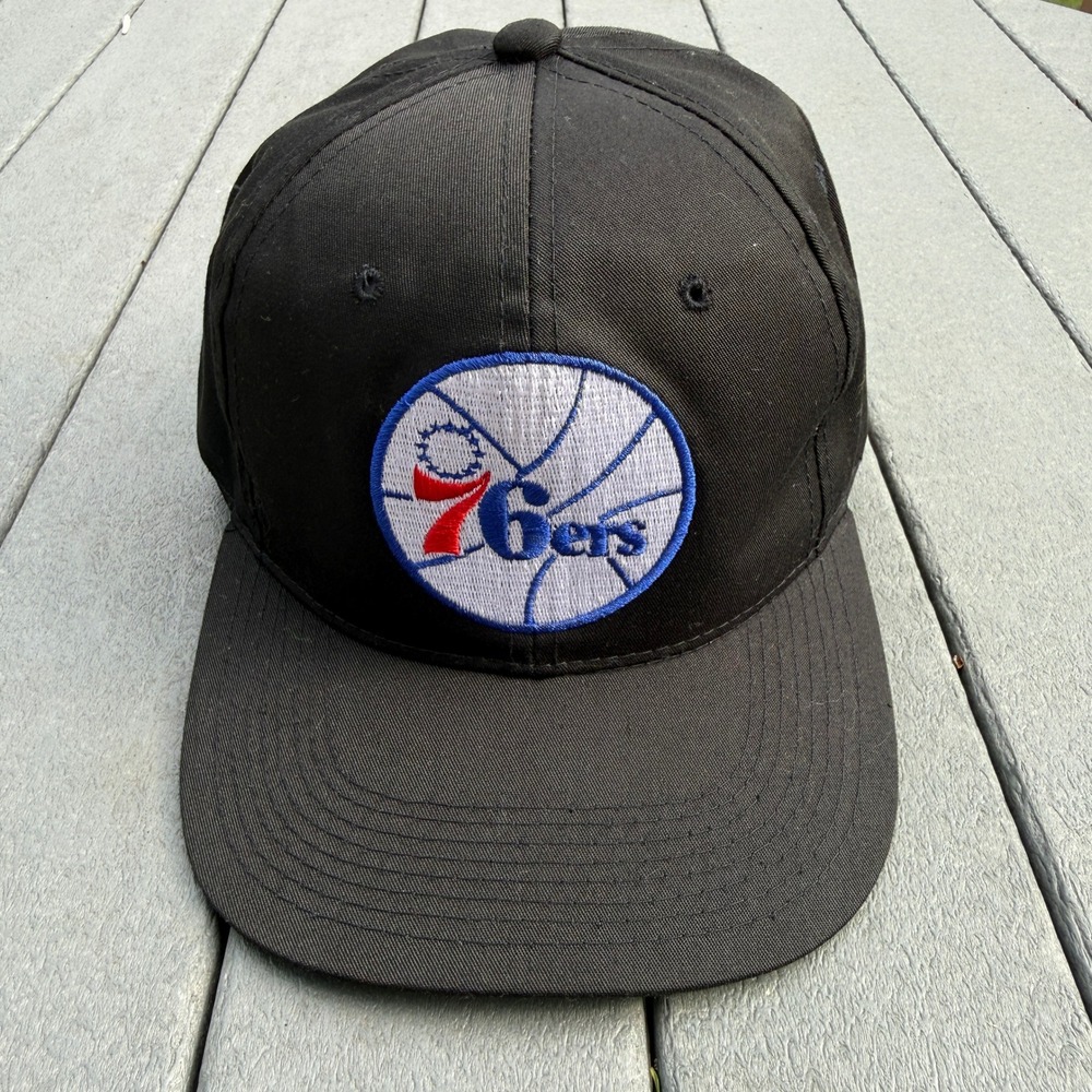 VTG Annco Philadelphia 76ers Hat OSFM Black NBA Professional Model Snapback 90s